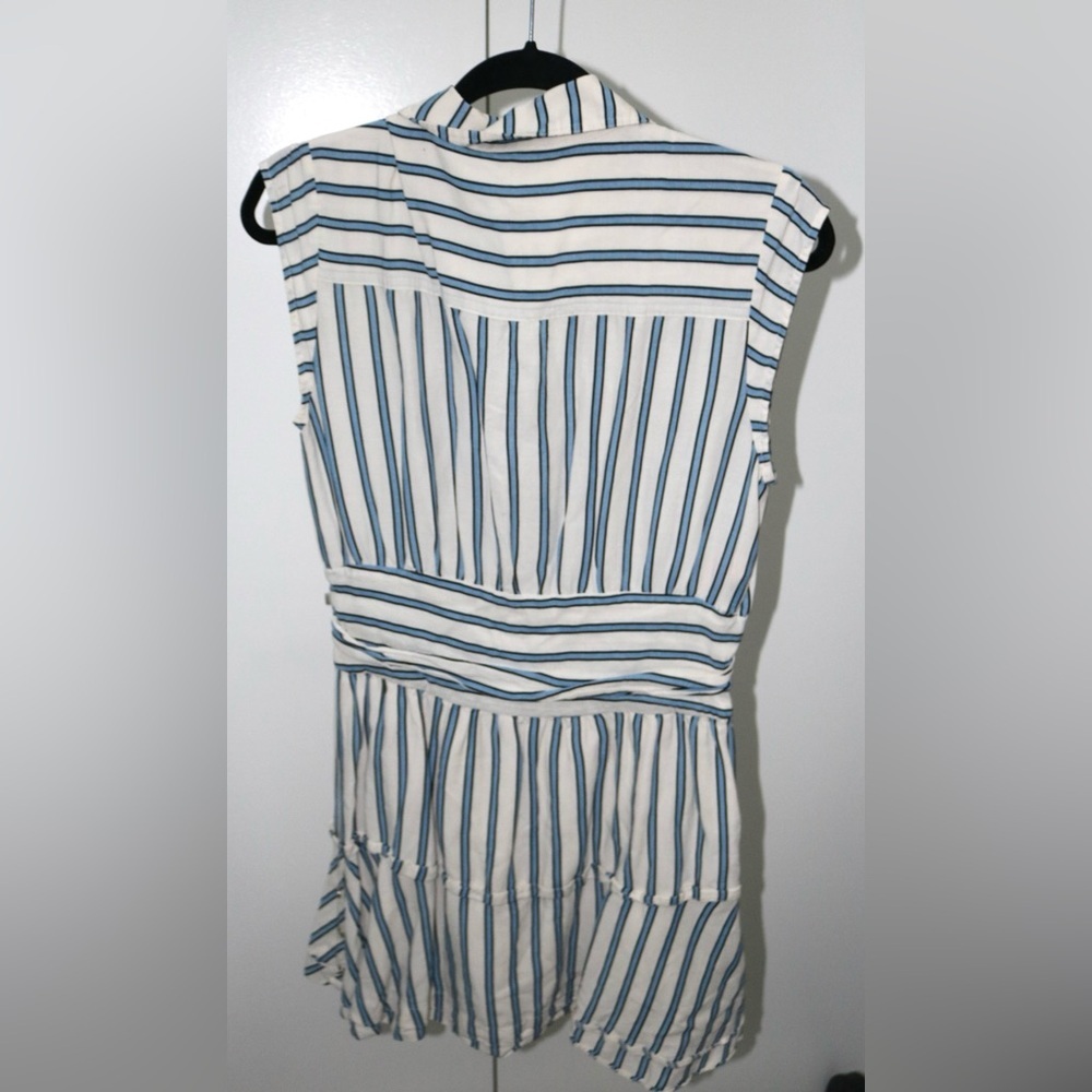 Derek Lam 10 Crosby Striped Tie Waist Shirt Dress Size 8 - Picture 2 of 10
